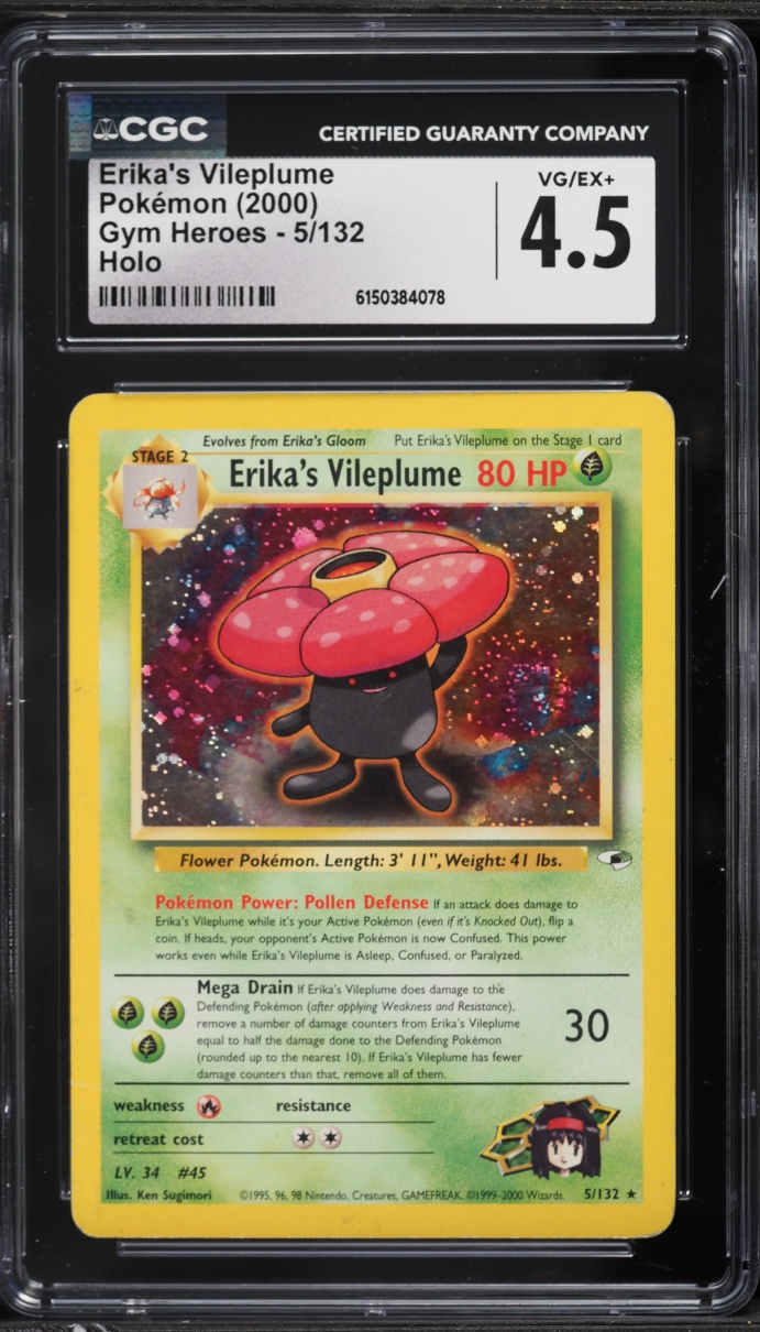 2000 Pokemon Gym Heroes Holo Erika's Vileplume #5 CGC 4.5 VGEX+