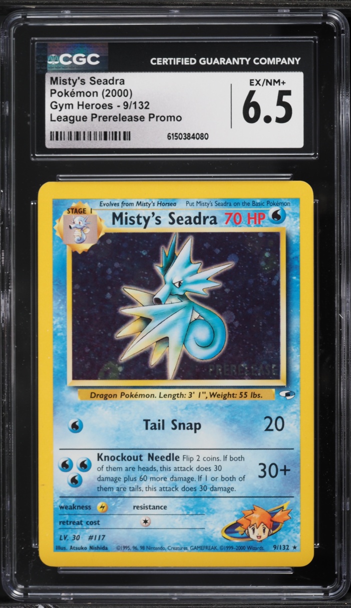 2000 Pokemon Gym Heroes League Prerelease Promo Holo Misty's Seadra #9 CGC 6.5 EXMT+