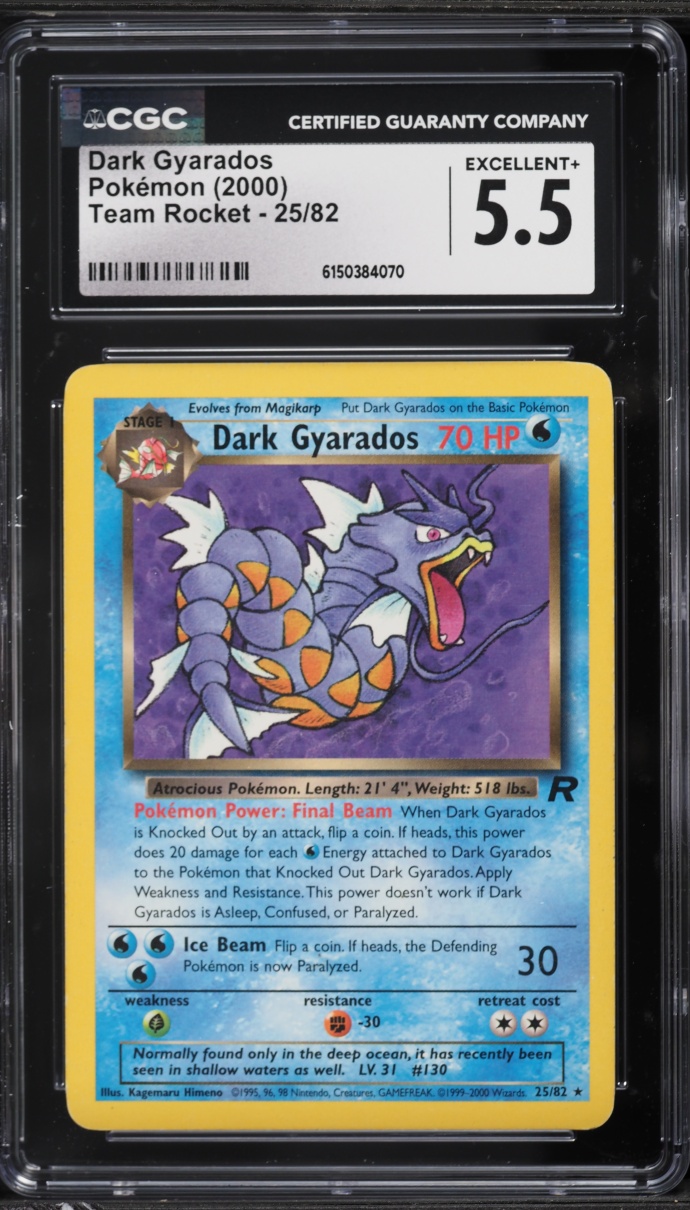 2000 Pokemon Team Rocket Dark Gyarados #25 CGC 5.5 EX+