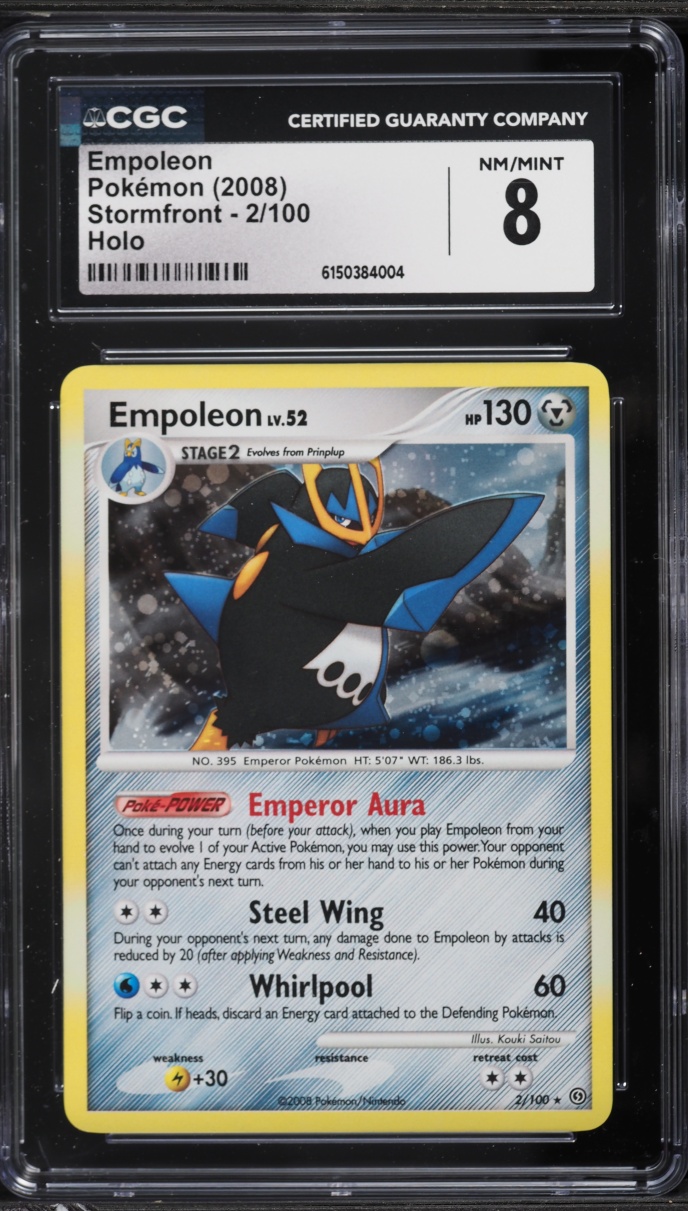 2008 Pokemon Diamond & Pearl Stormfront Holo Empoleon #2 CGC 8 NM-MT