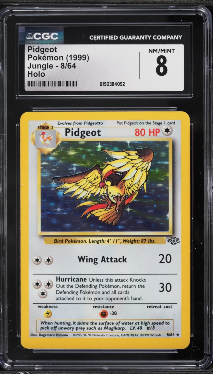 1999 Pokemon Jungle Holo Pidgeot #8 CGC 8 NM-MT