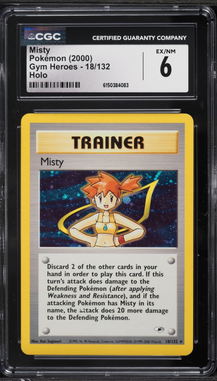 2000 Pokemon Gym Heroes Holo Misty #18 CGC 6 EXMT