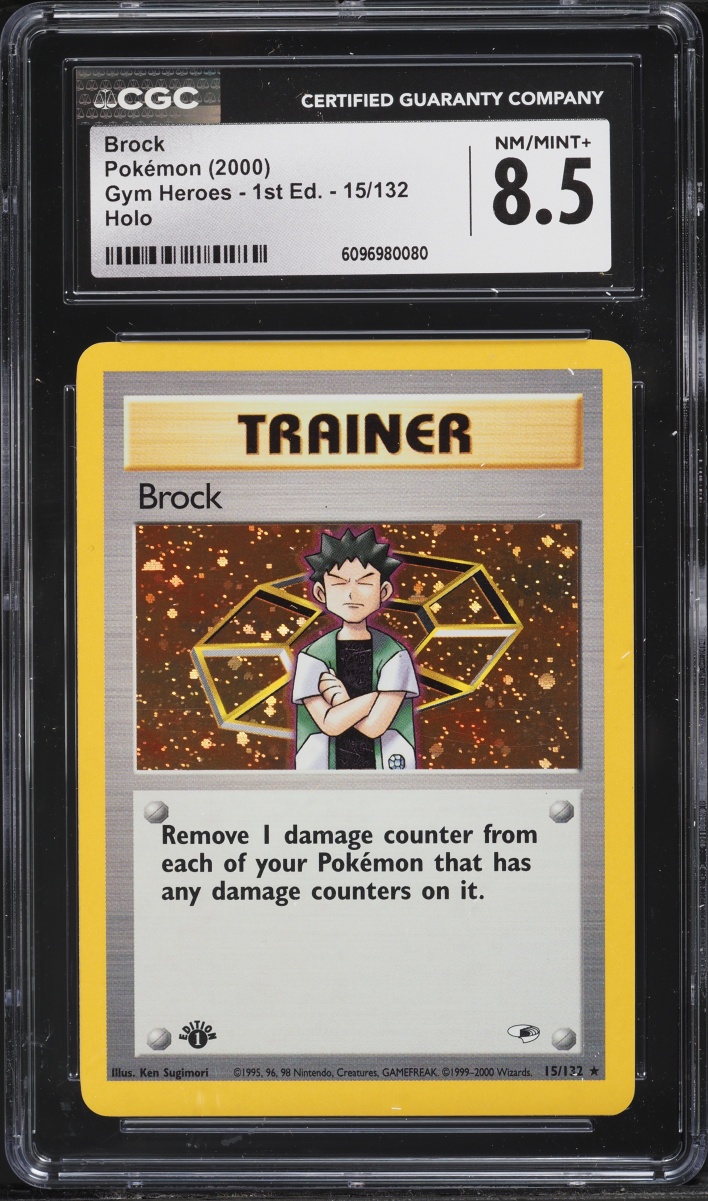 2000 Pokemon Gym Heroes 1st Edition Holo Brock #15 CGC 8.5 NM-MT+