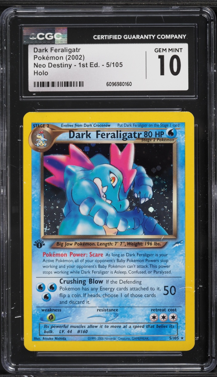 2002 Pokemon Neo Destiny 1st Edition Holo Dark Feraligatr #5 CGC 10 GEM MINT