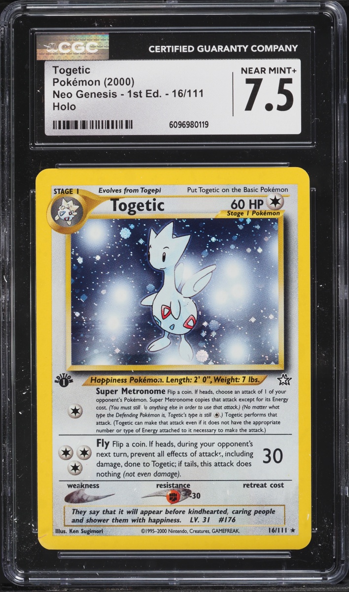 2000 Pokemon Neo Genesis 1st Edition Holo Togetic #16 CGC 7.5 NRMT+