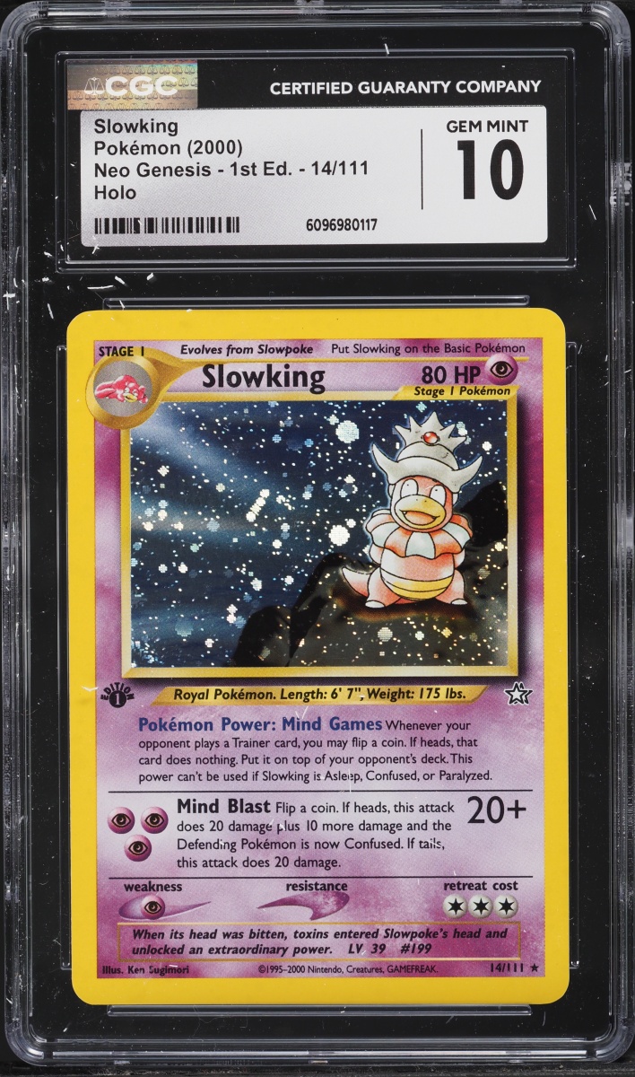 2000 Pokemon Neo Genesis 1st Edition Holo Slowking #14 CGC 10 GEM MINT