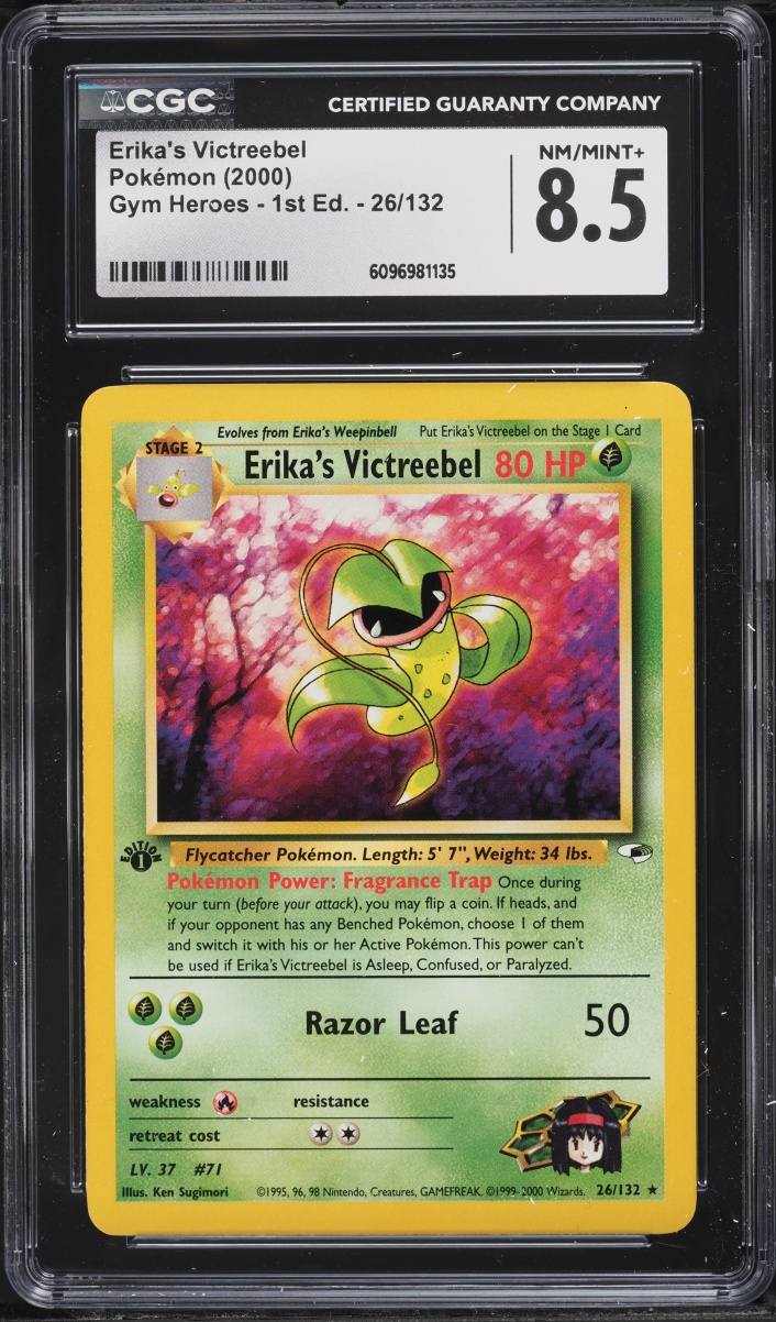 2000 Pokemon Gym Heroes 1st Edition Erika's Victreebel #26 CGC 8.5 NM-MT+