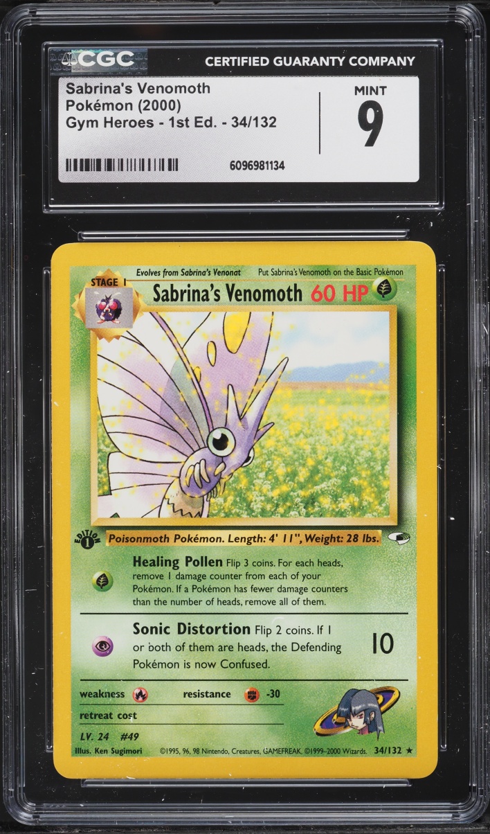 2000 Pokemon Gym Heroes 1st Edition Sabrina's Venomoth #34 CGC 9 MINT