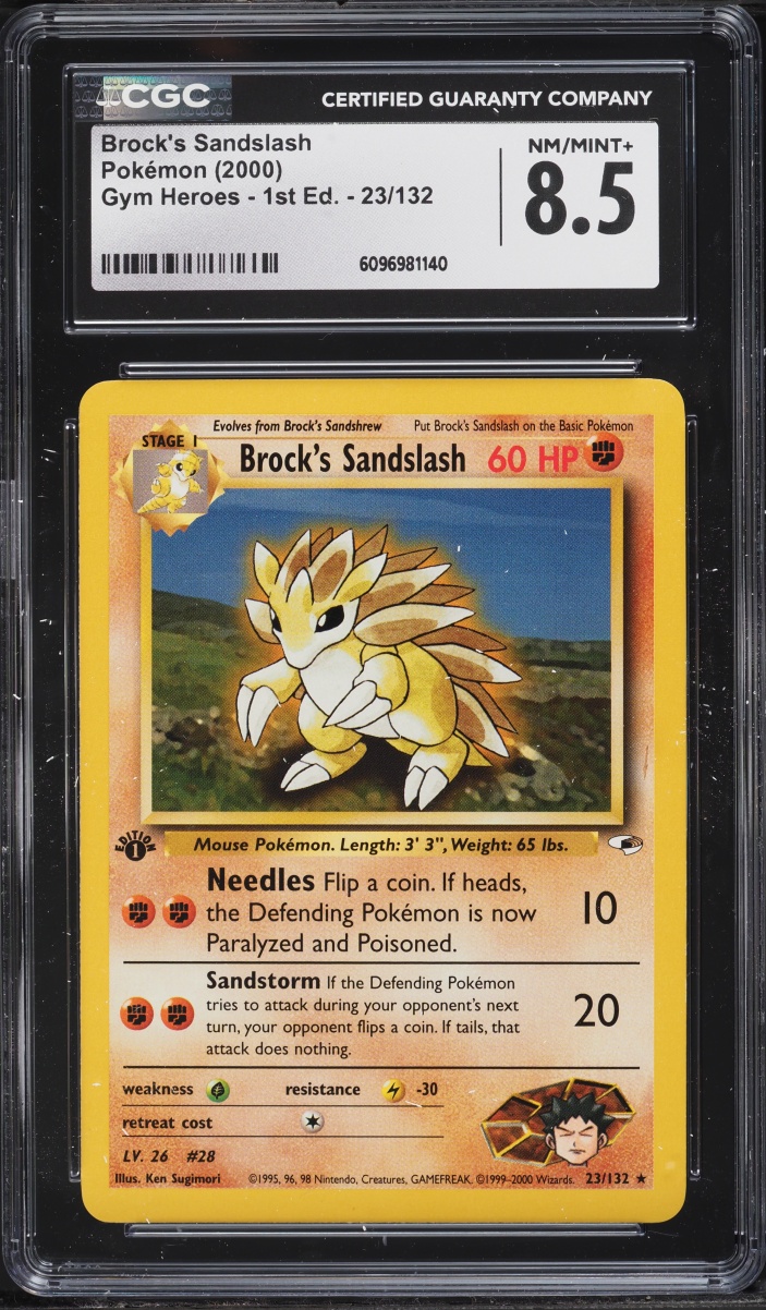 2000 Pokemon Gym Heroes 1st Edition Brock's Sandslash #23 CGC 8.5 NM-MT+