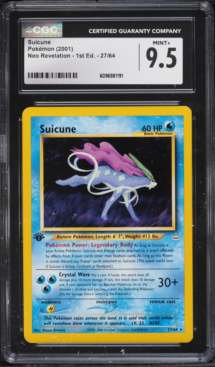 2001 Pokemon Neo Revelation 1st Edition Suicune #27 CGC 9.5 MINT+