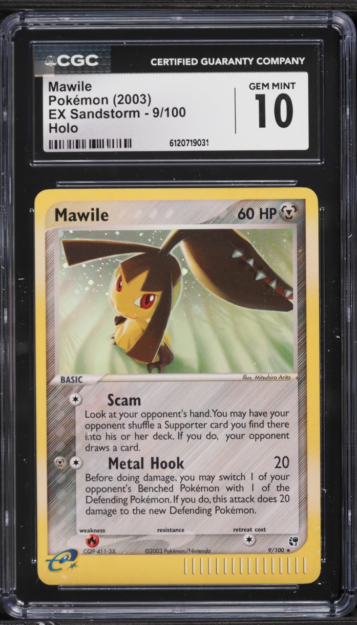2003 Pokemon EX Sandstorm Holo Mawile #9 CGC 10 GEM MINT
