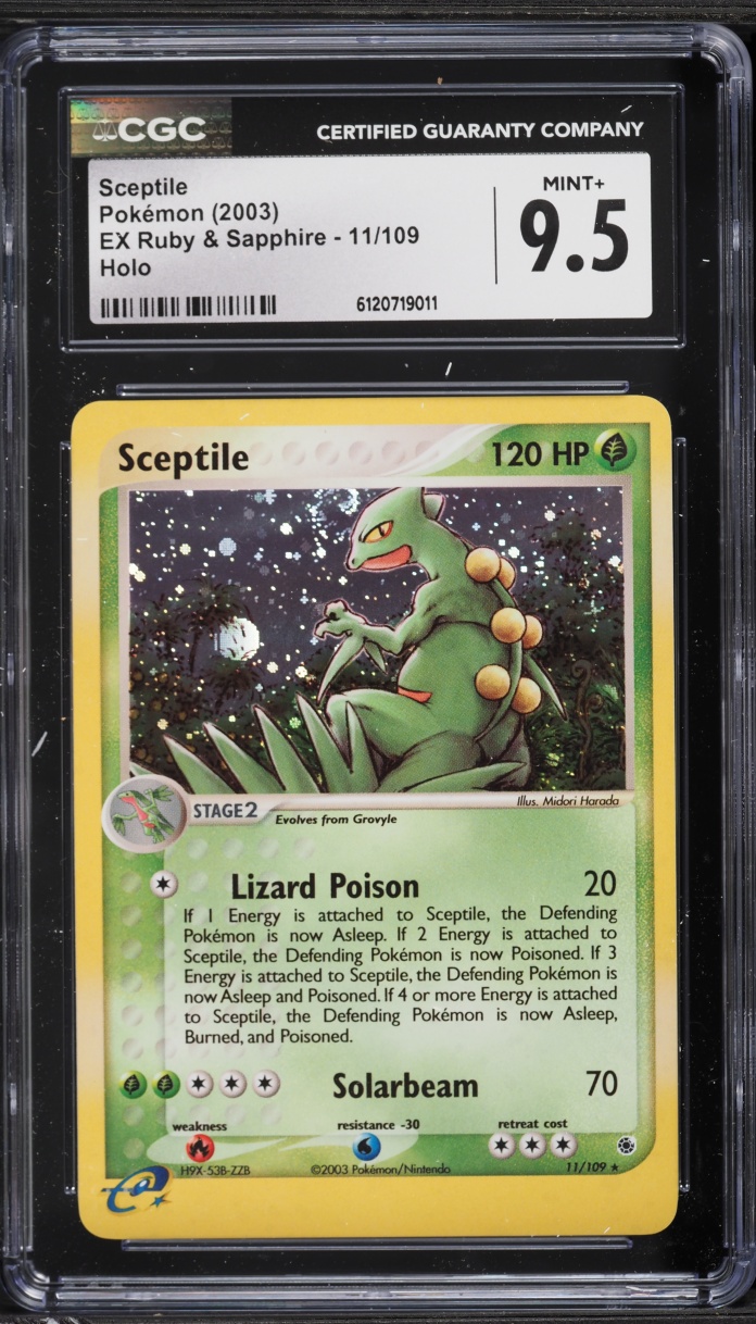 2003 Pokemon EX Ruby & Sapphire Holo Sceptile #11 CGC 9.5 MINT+