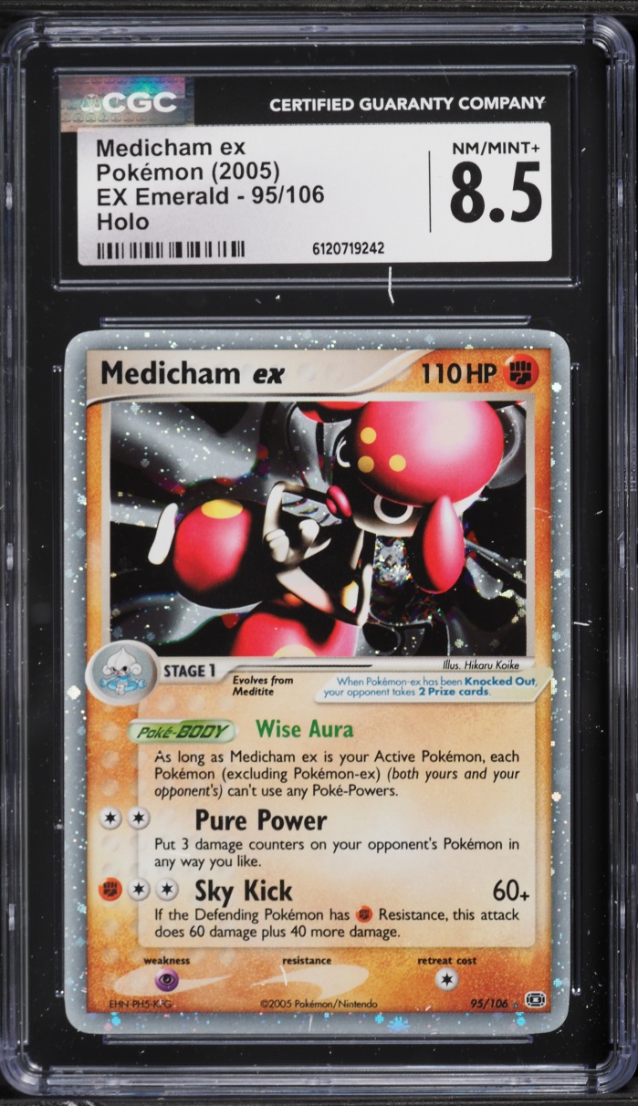 2005 Pokemon EX Emerald Holo Medicham ex #95 CGC 8.5 NM-MT+