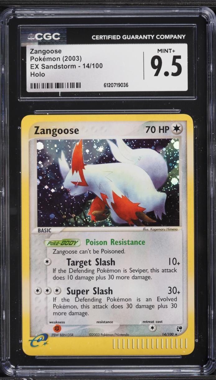 2003 Pokemon EX Sandstorm Holo Zangoose #14 CGC 9.5 MINT+