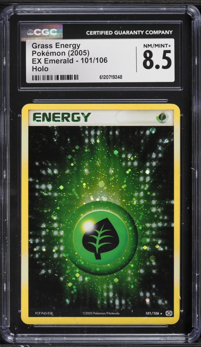2005 Pokemon EX Emerald Holo Grass Energy #101 CGC 8.5 NM-MT+