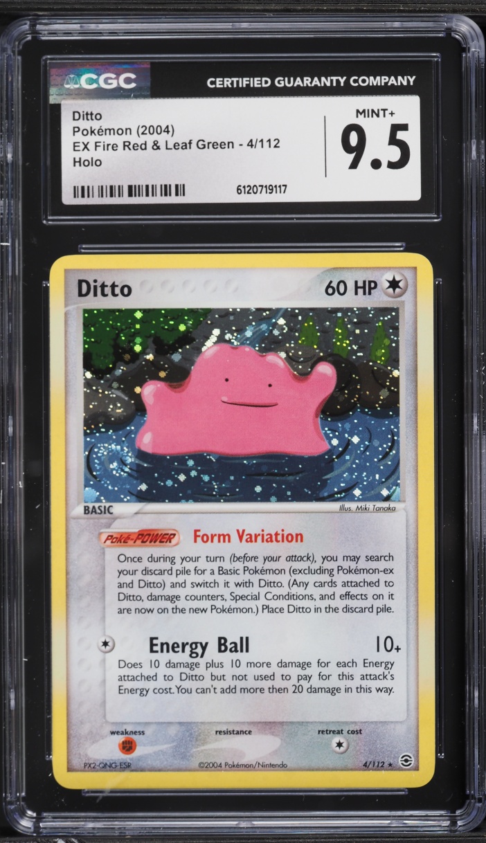 2004 Poemon EX Fire Red & Leaf Green Holo Ditto #4 CGC 9.5 MINT+