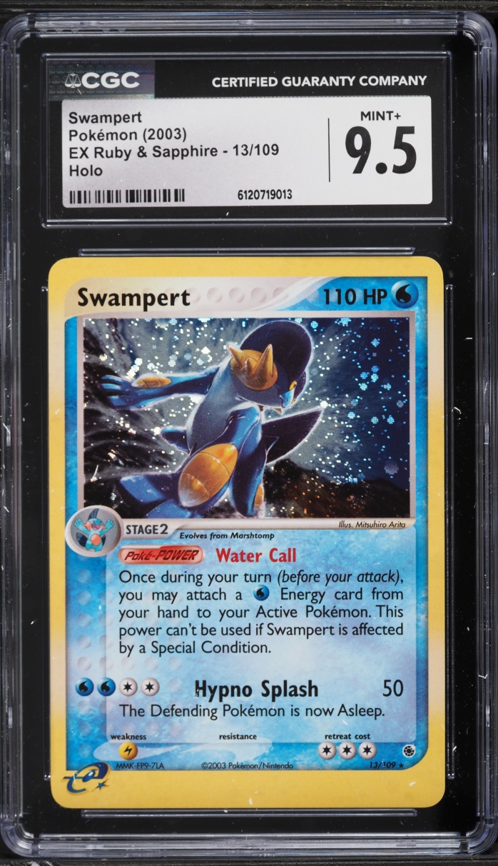 2003 Pokemon EX Ruby & Sapphire Holo Swampert #13 CGC 9.5 MINT+