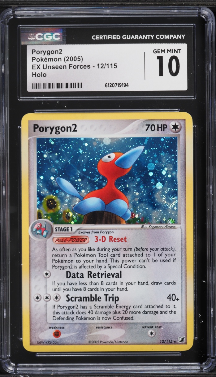 2005 Pokemon EX Unseen Forces Holo Porygon2 #12 CGC 10 GEM MINT