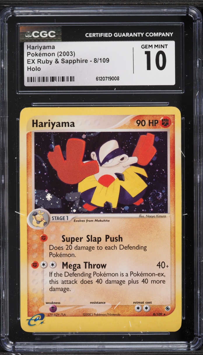 2003 Pokemon EX Ruby & Sapphire Holo Hariyama #8 CGC 10 GEM MINT