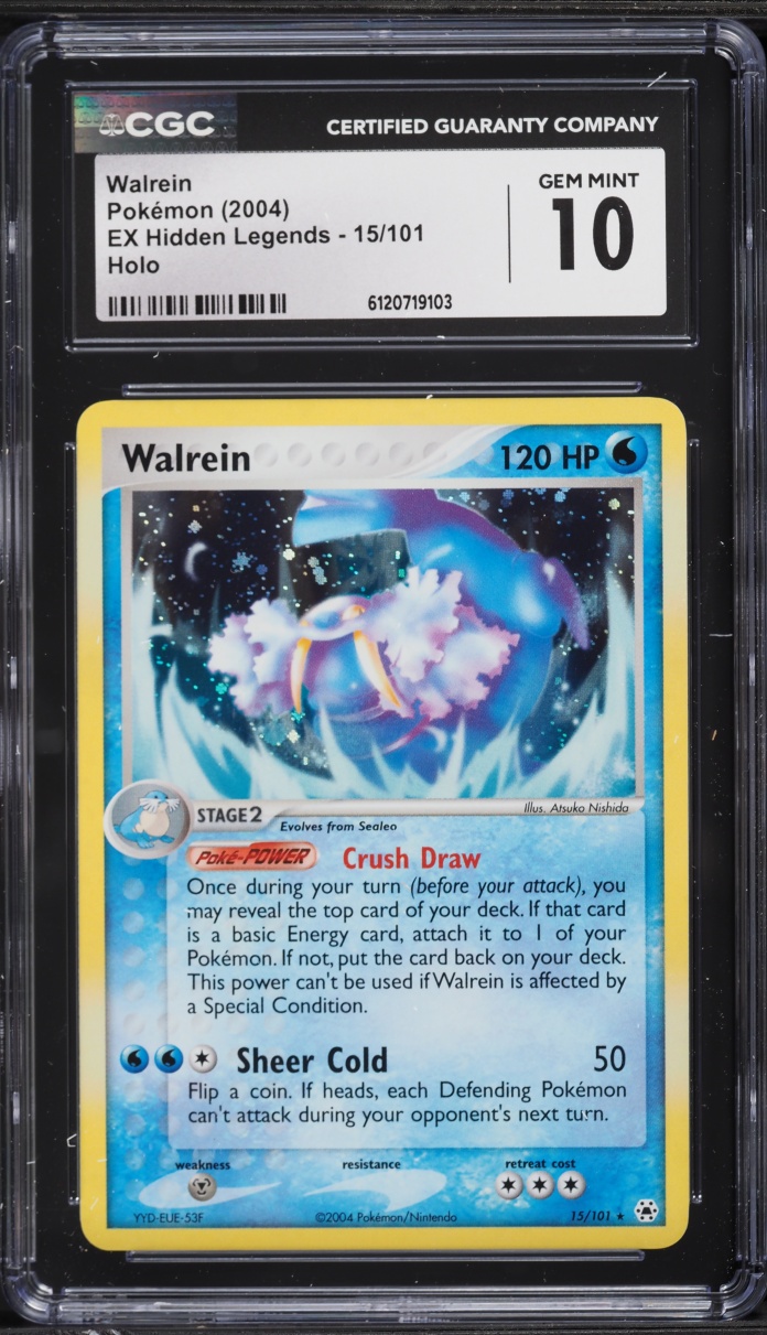 2004 Pokemon EX Hidden Legends Holo Walrein #15 CGC 10 GEM MINT