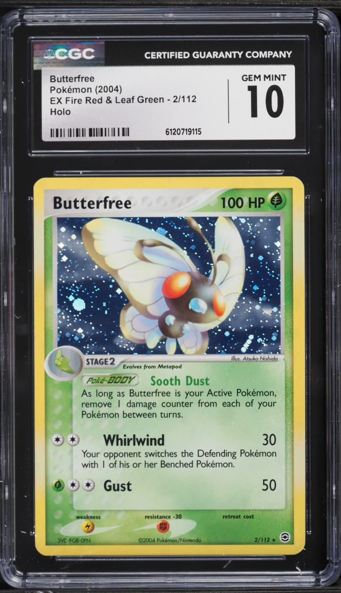 2004 Pokemon EX Fire Red & Leaf Green Holo Butterfree #2 CGC 10 GEM MINT