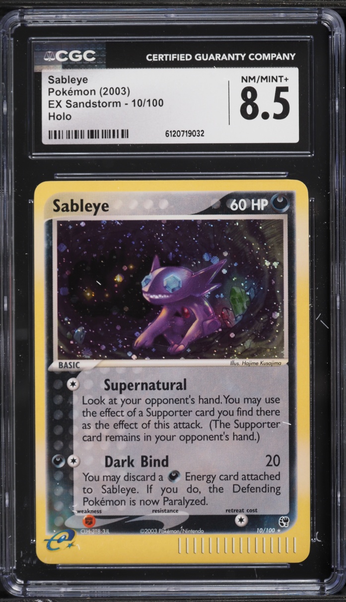 2003 Pokemon EX Sandstorm Holo Sableye #10 CGC 8.5 NM-MT+