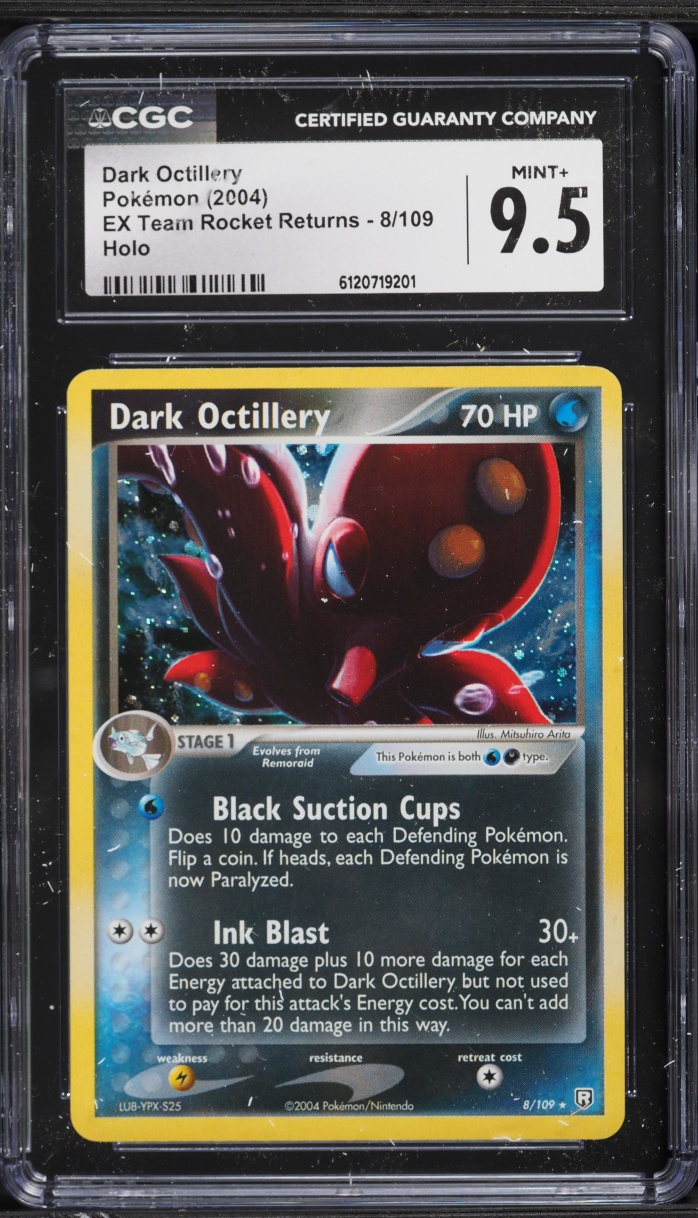 2004 Pokemon EX Team Rocket Returns Holo Dark Octillery #8 CGC 9.5 MINT+
