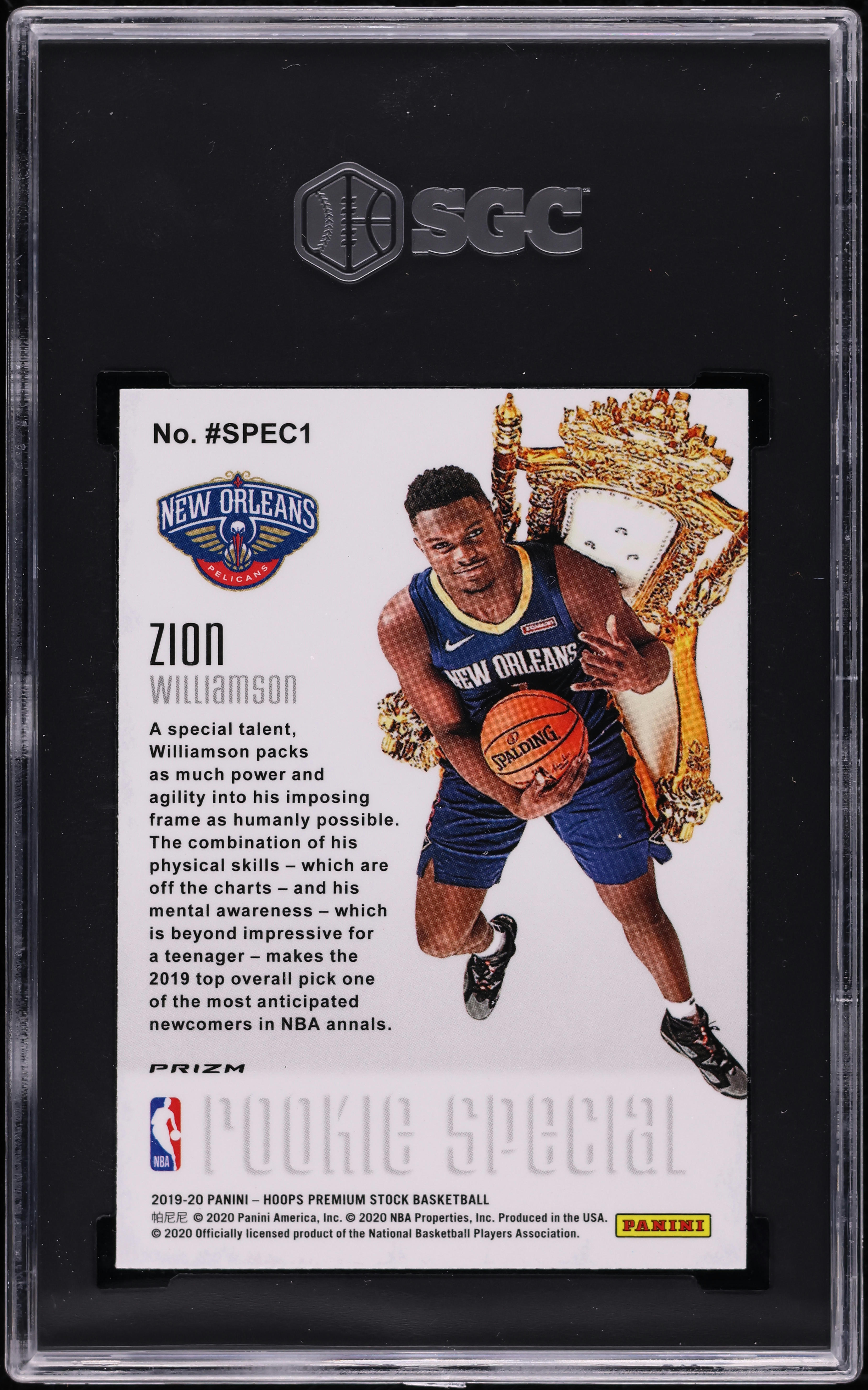 2019 Panini Hoops Premium Stock Flash Prizm Zion Williamson