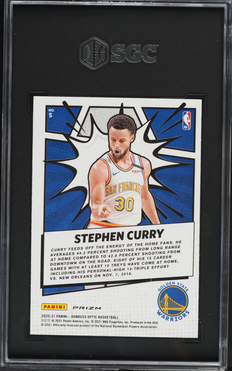 2020 Donruss Optic My House! Purple Prizm Stephen Curry #5 SGC 8 NM-MT