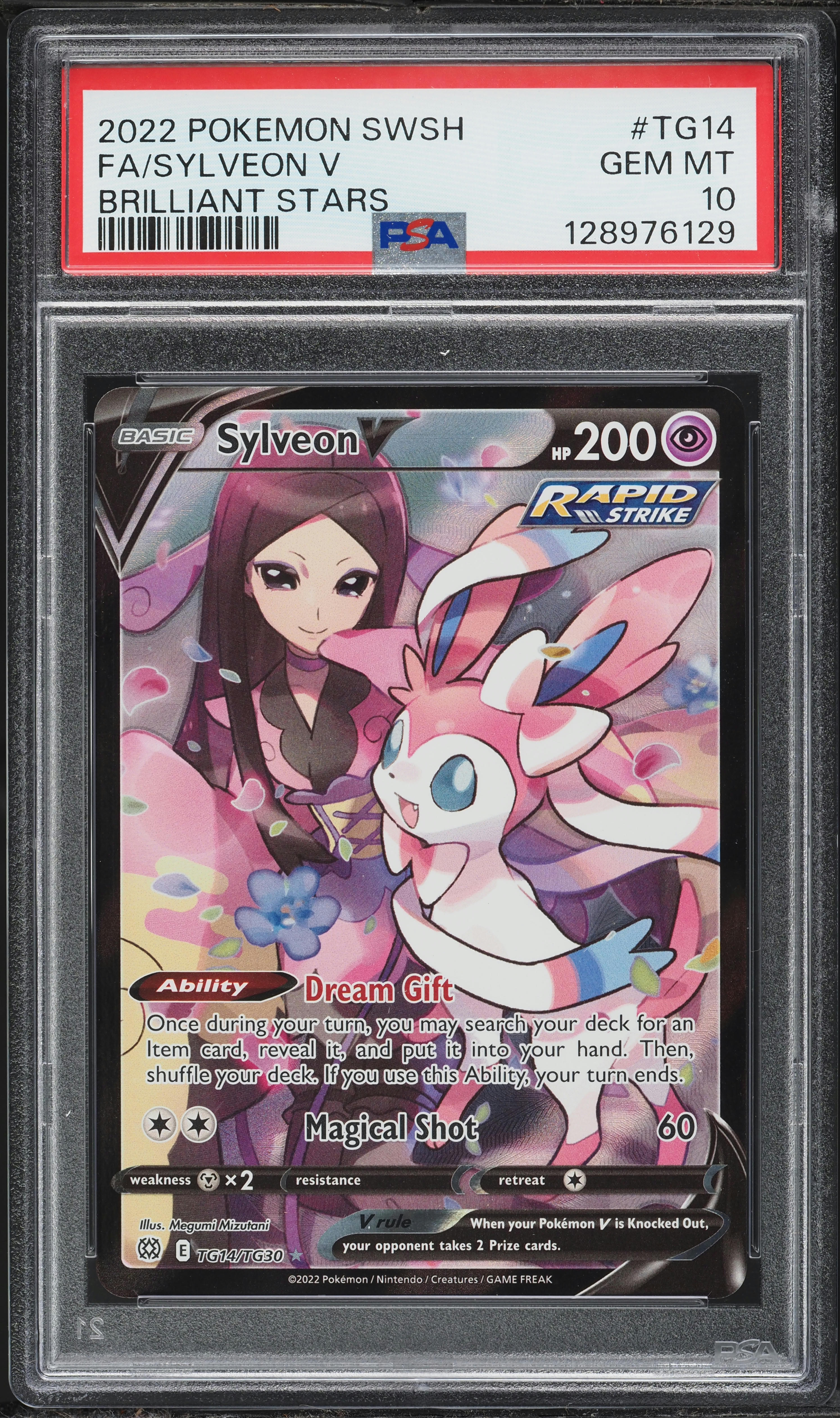 2022 Pokemon Sword & Shield Brilliant Stars Trainer Gallery CHR Sylveon V #TG14 PSA 10 GEM MINT