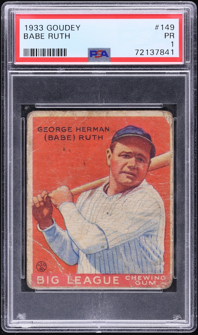 1933 Goudey Babe Ruth #149 PSA 1 PR