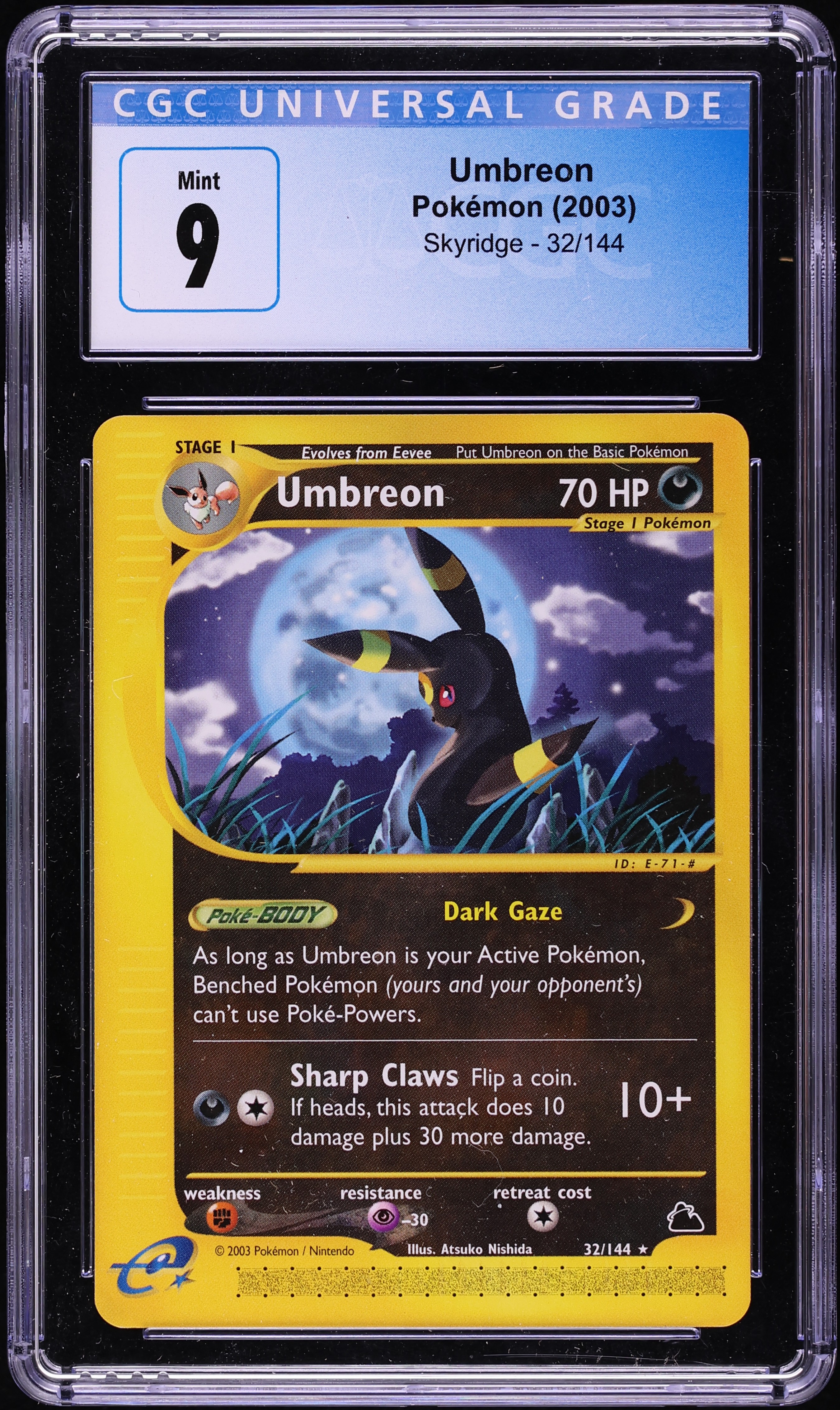 2003 Pokemon Skyridge Umbreon #32 CGC 9 MINT
