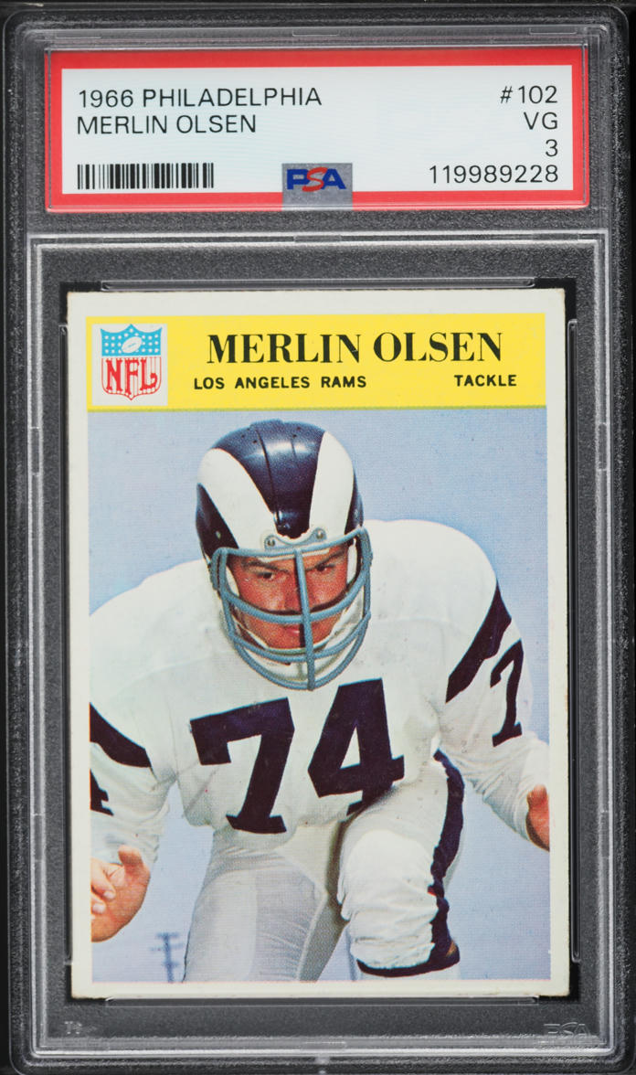 1966 Philadelphia Merlin Olsen #102 PSA 3 VG