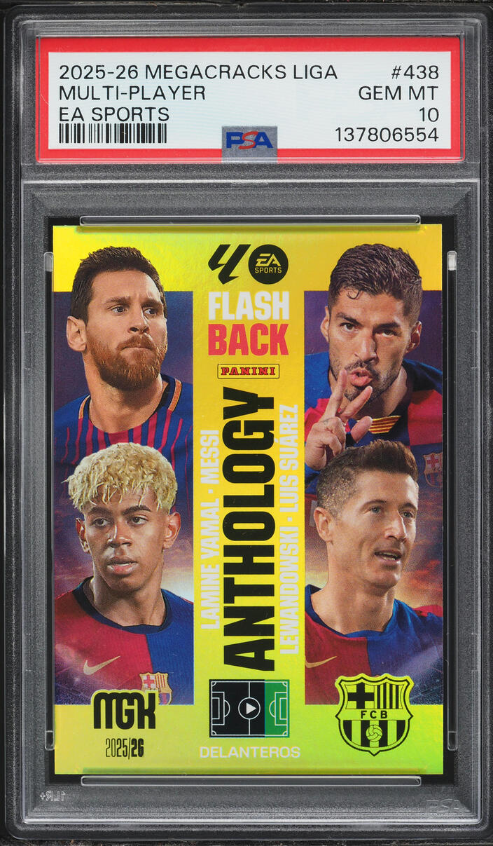 2025 Panini Megacracks La Liga EA Sports Lionel Messi Yamal Suarez Lewandowski #438 PSA 10 GEM