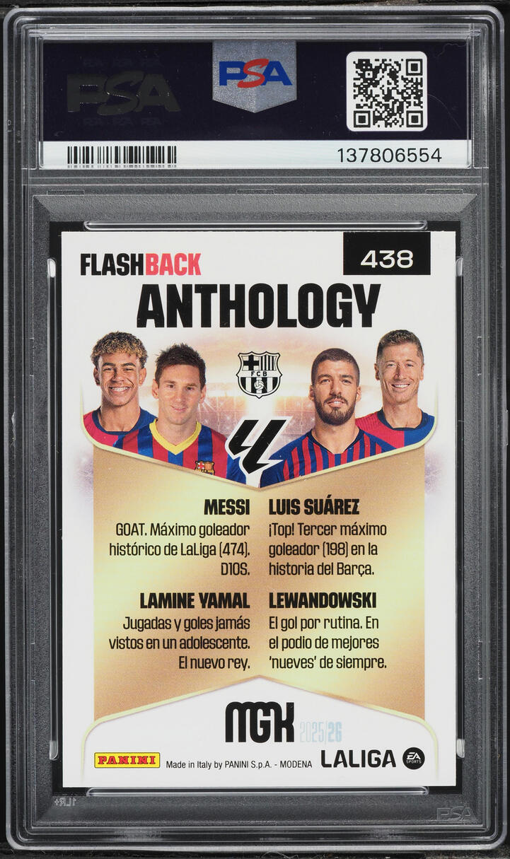 2025 Panini Megacracks La Liga EA Sports Lionel Messi Yamal Suarez Lewandowski #438 PSA 10 GEM