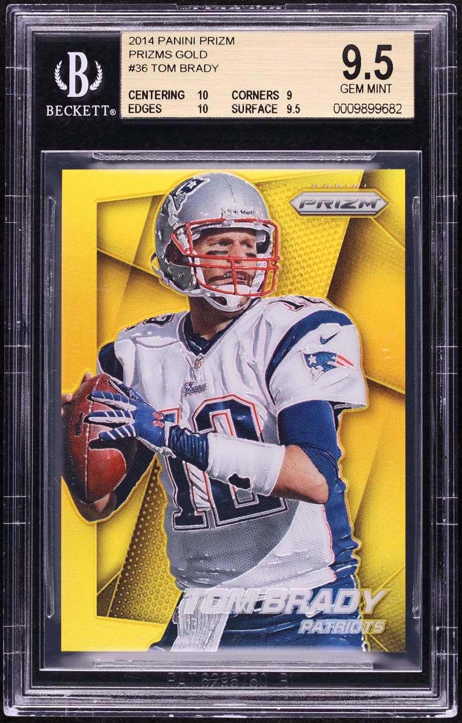 2014 Panini Prizm Gold Tom Brady /10 #36 BGS 9.5 GEM MINT