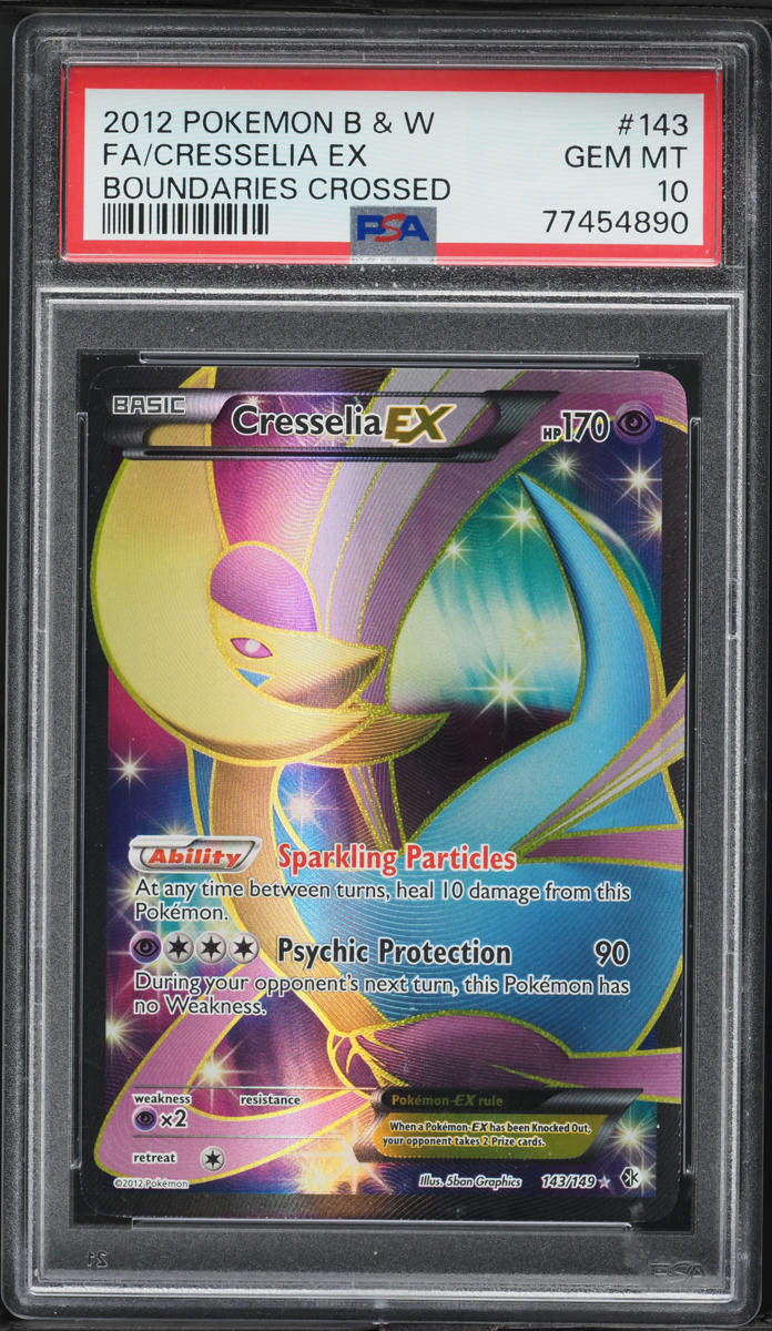 2012 Pokemon Black & White Boundaries Crossed Full Art Cresselia EX #143 PSA 10