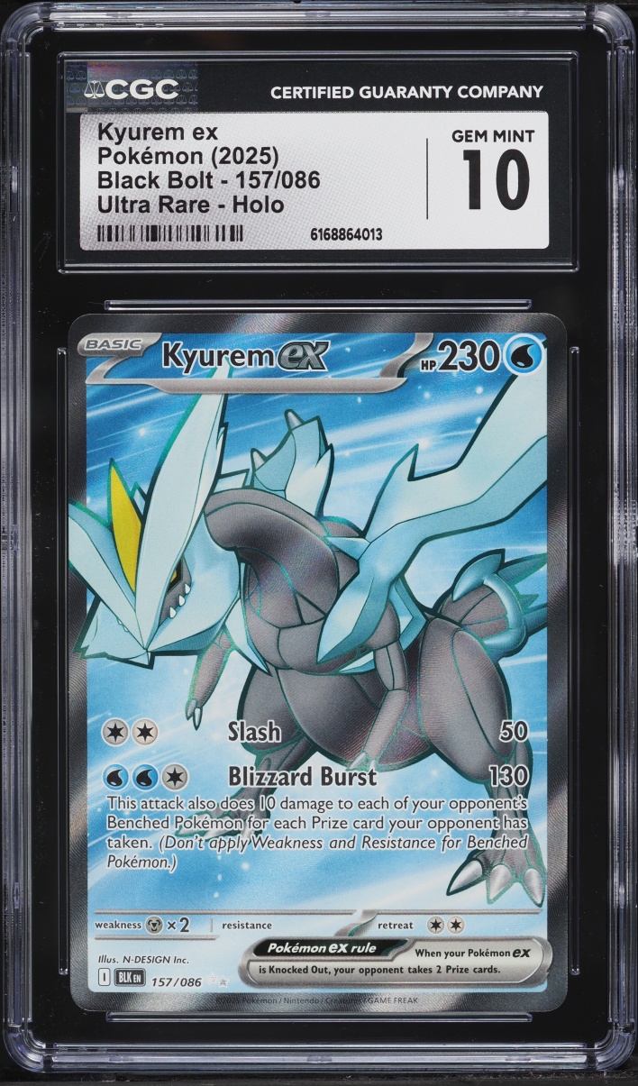 2025 Pokemon Scarlet & Violet Black Bolt Full Art Kyurem Ex #157 CGC 10 GEM MINT
