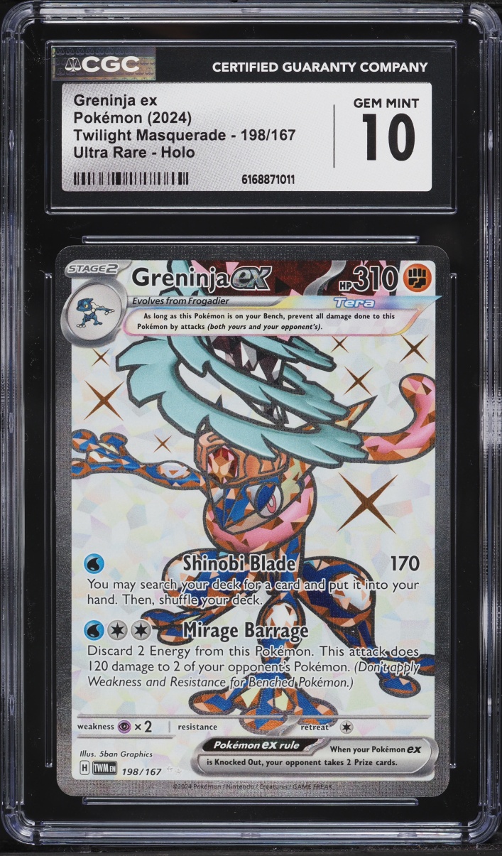 2024 Pokemon Scarlet & Violet Twilight Masquerade Full Art Greninja EX #198 CGC 10 GEM MINT
