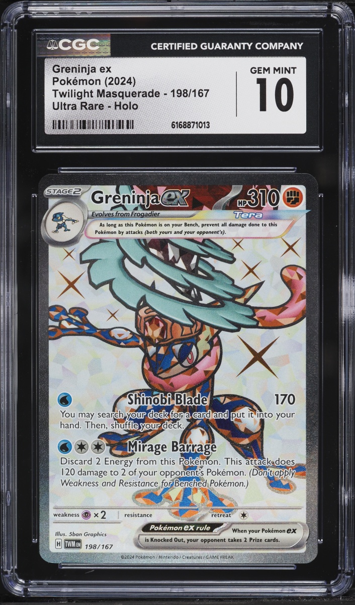 2024 Pokemon Scarlet & Violet Twilight Masquerade Full Art Greninja EX #198 CGC 10 GEM MINT