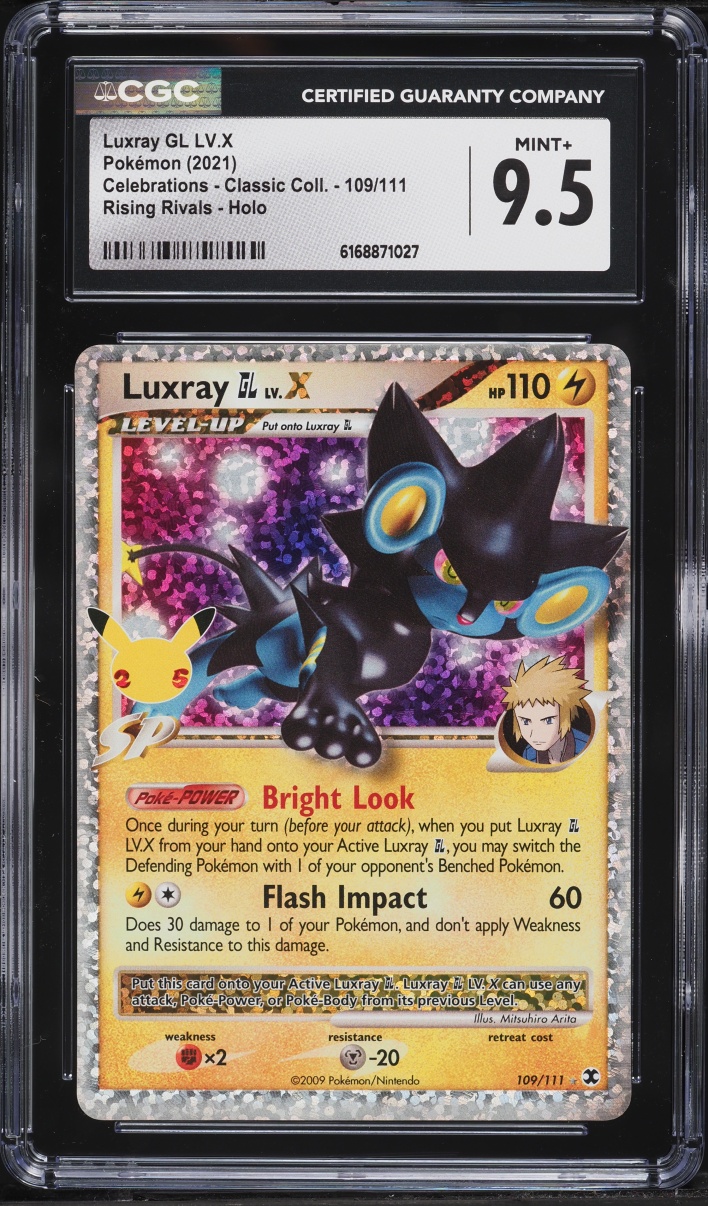 2021 Pokemon Sword & Shield Celebrations Classic Holo Luxray GL Lv.X #109 CGC 9.5 MINT+