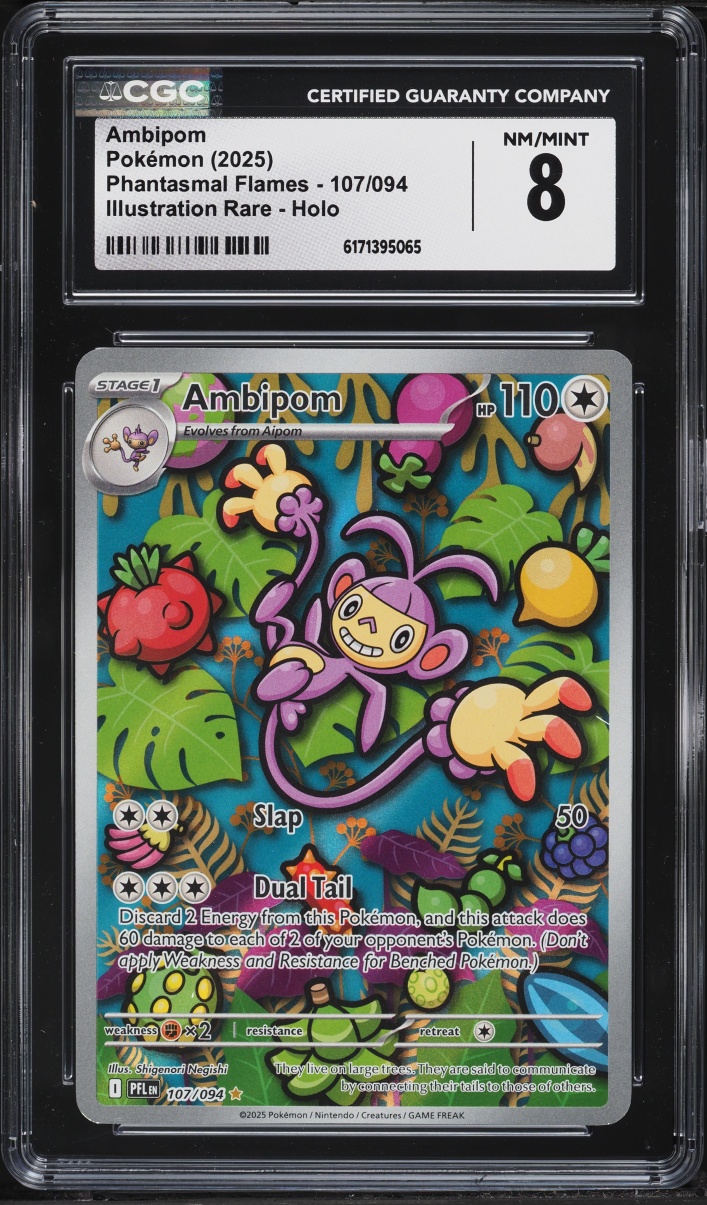 2025 Pokemon Mega Evolution Phantasmal Flames IR Ambipom #107 CGC 8 NM-MT
