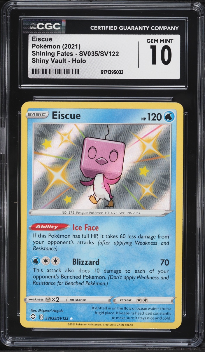 2021 Pokemon Sword & Shield Shining Fates Shiny Vault Holo Eiscue #SV035 CGC 10 GEM MINT