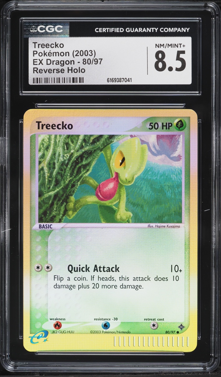 2003 Pokemon EX Dragon Reverse Holo Treecko #80 CGC 8.5 NM-MT+