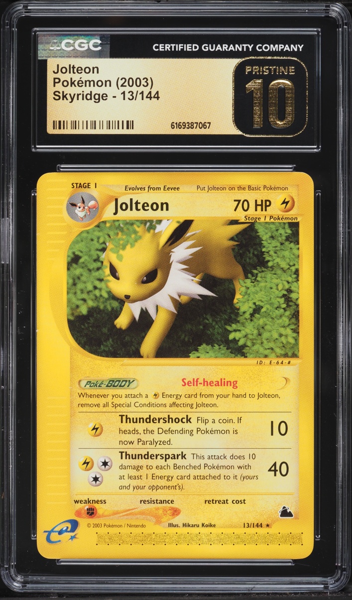 2003 Pokemon E-Card Skyridge Jolteon #13 CGC 10 PRISTINE