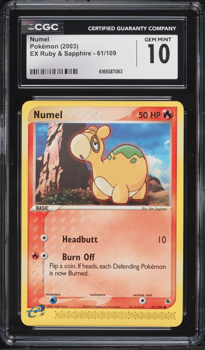 2003 Pokemon EX Ruby & Sapphire Numel #61 CGC 10 GEM MINT