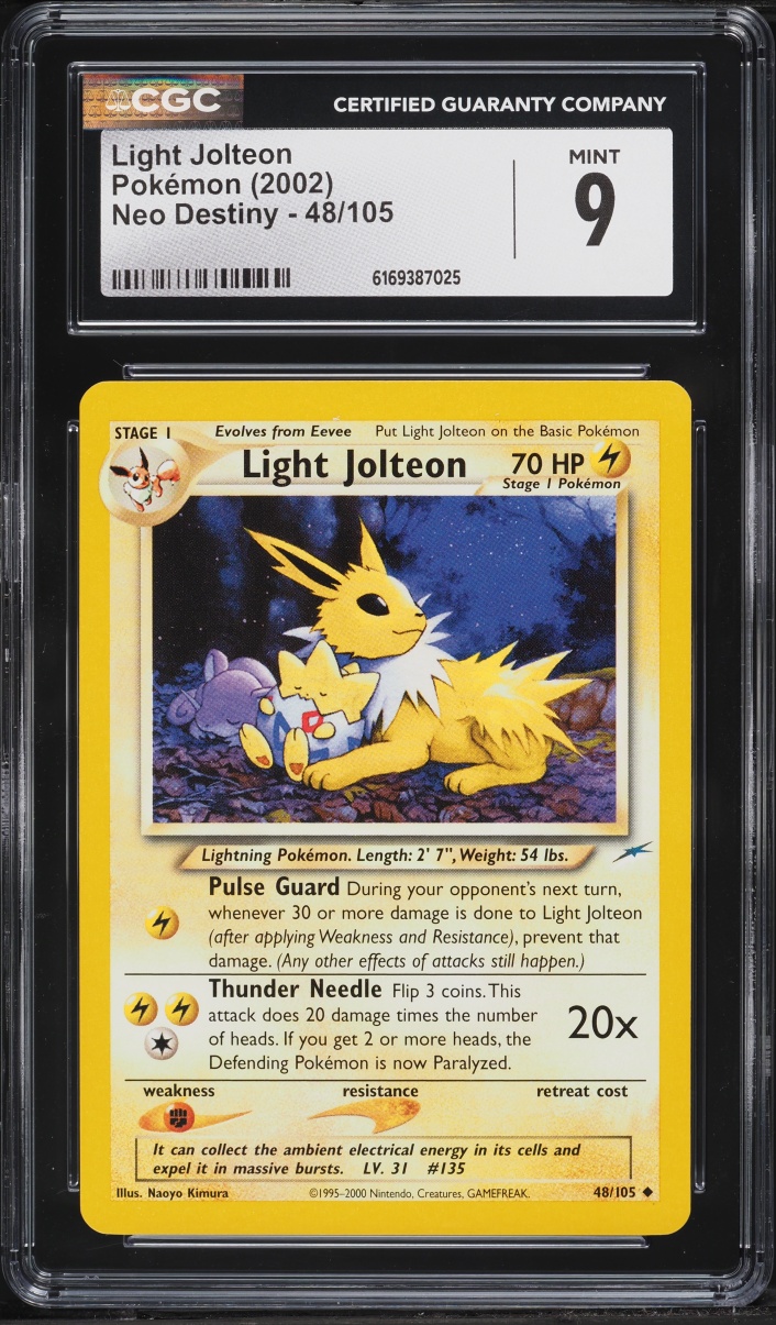 2002 Pokemon Neo Destiny Light Jolteon #48 CGC 9 MINT