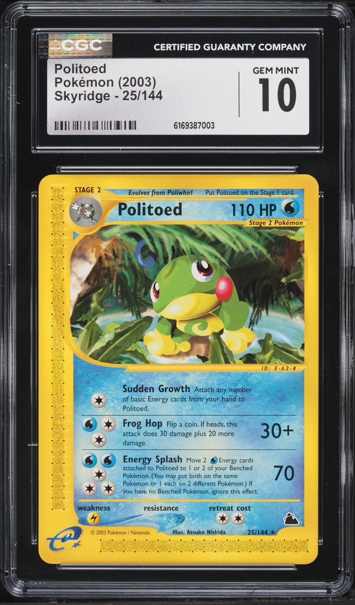 2003 Pokemon E-Card Skyridge Politoed #25 CGC 10 GEM MINT