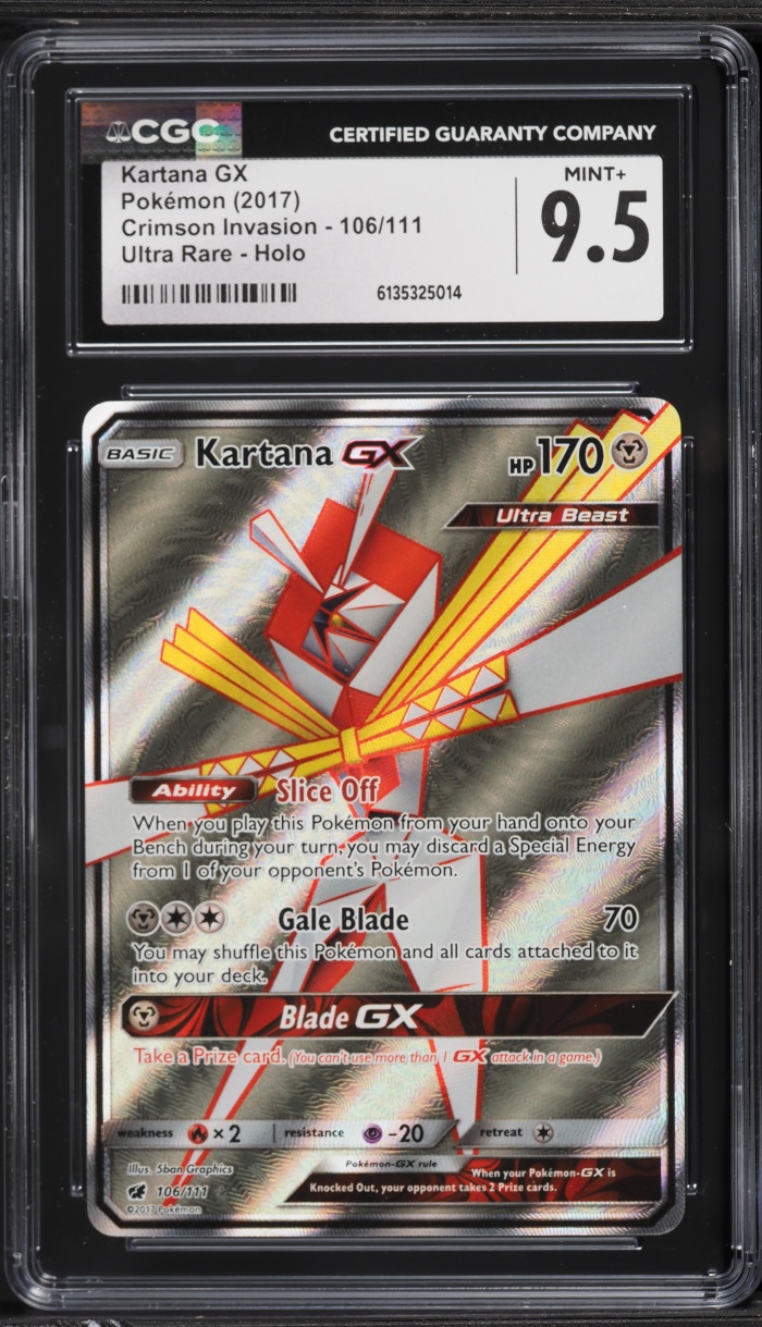 2017 Pokemon Sun & Moon Crimson Invasion Full Art Kartana GX #106 CGC 9.5 MINT+