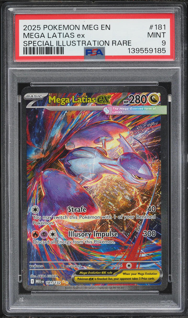 2025 Pokemon Mega Evolution SIR Mega Latias ex #181 PSA 9 MINT